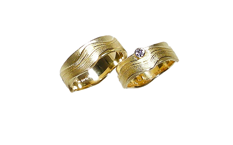 05161+05162-wedding rings, gold 750 with brillant